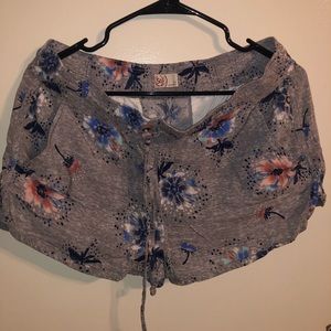 Gray floral shorts
